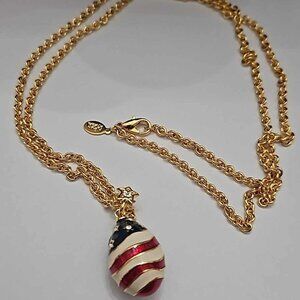Patriotic Faberge Egg pendant necklace